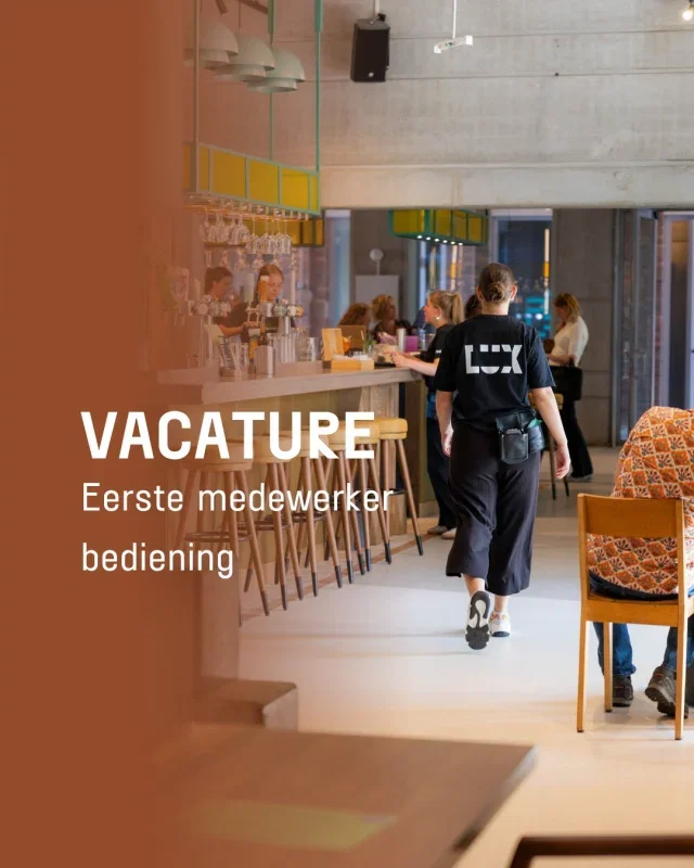 🍽️ Word jij onze nieuwe Eerste Medewerker Bediening?

Lijkt het je leuk om te werken op een plek waar film, theater, horeca en cultuur samenkomen? Bij LUX zoeken we een Eerste Medewerker Bediening voor 16 uur per week (2 avonddiensten).

Je komt terecht in een enthousiast team, krijgt volop ruimte om jezelf te ontwikkelen én geniet natuurlijk van mooie extra's, zoals een LUX-passe-partout waarmee je gratis naar de film kunt. 🎬✨

Ben jij gastvrij, neem je graag verantwoordelijkheid en heb je ervaring in een aansturende rol? Dan maken we graag kennis met je!

📩 Solliciteer via sollicitatie@lux-nijmegen.nl t.a.v. Chigany Schmitz.

Meer informatie vind je in de vacature op onze website.

#luxnijmegen #cafelux #caferestaurant #horeca